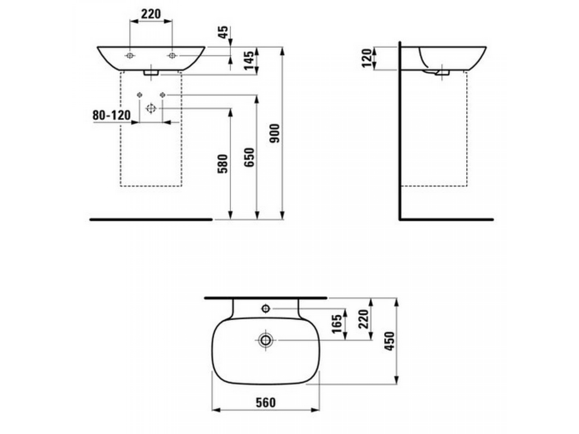 Раковина LAUFEN INO 56X45 alb H8103020001041