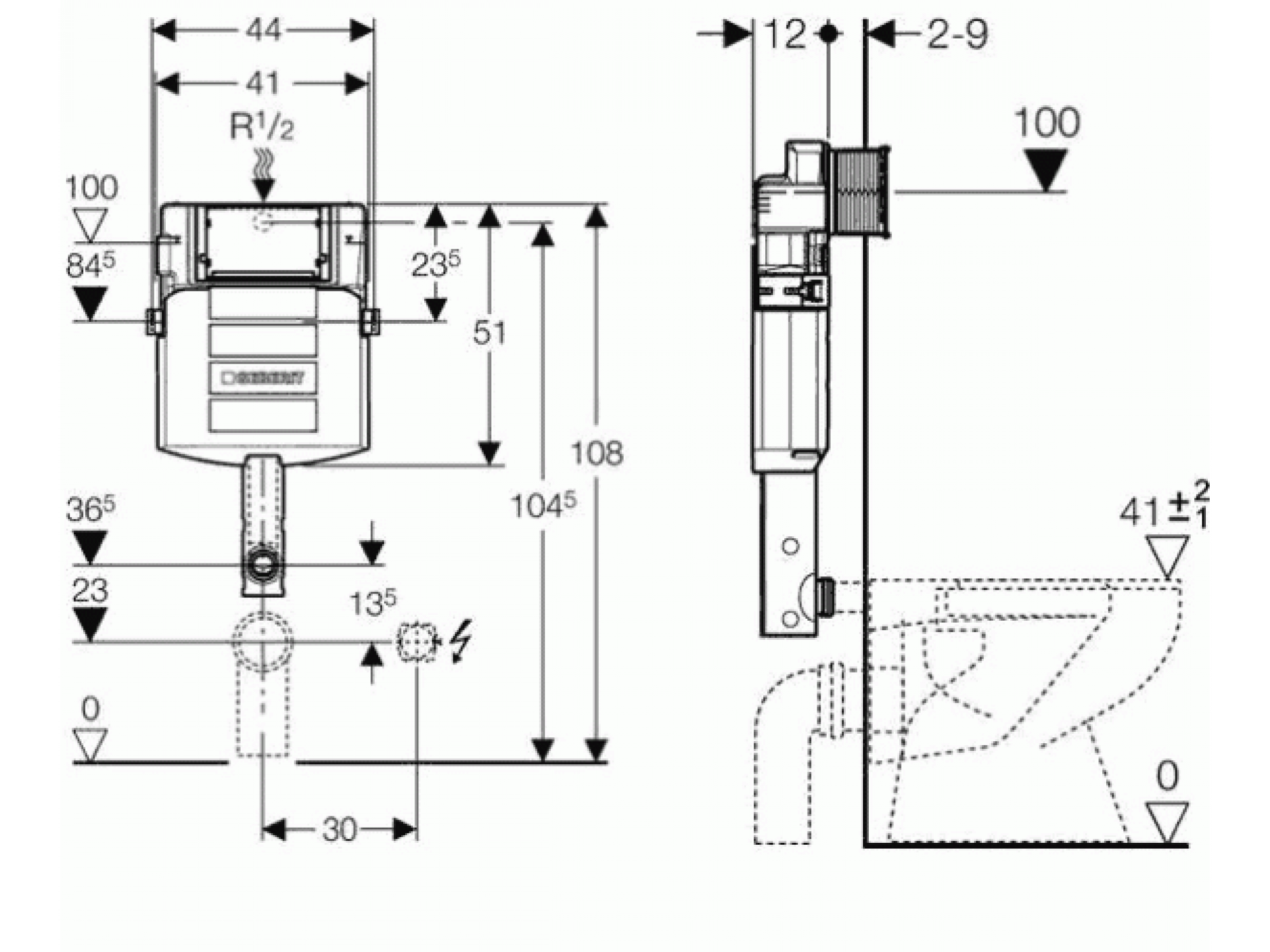 Бачок скрытого монтажа Geberit Sigma 12 cm 109300005