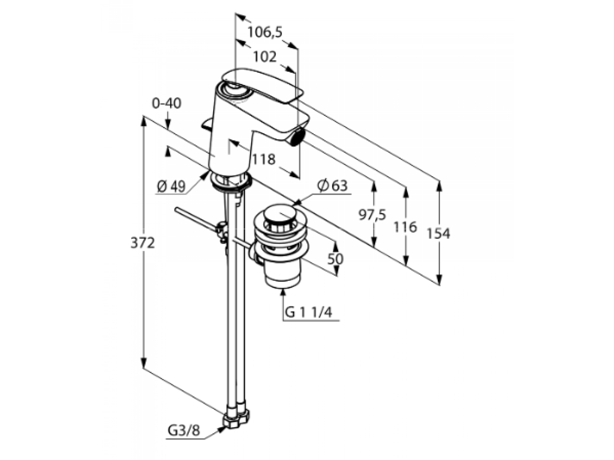 Смеситель для биде DN 10 Kludi Balance 522169175