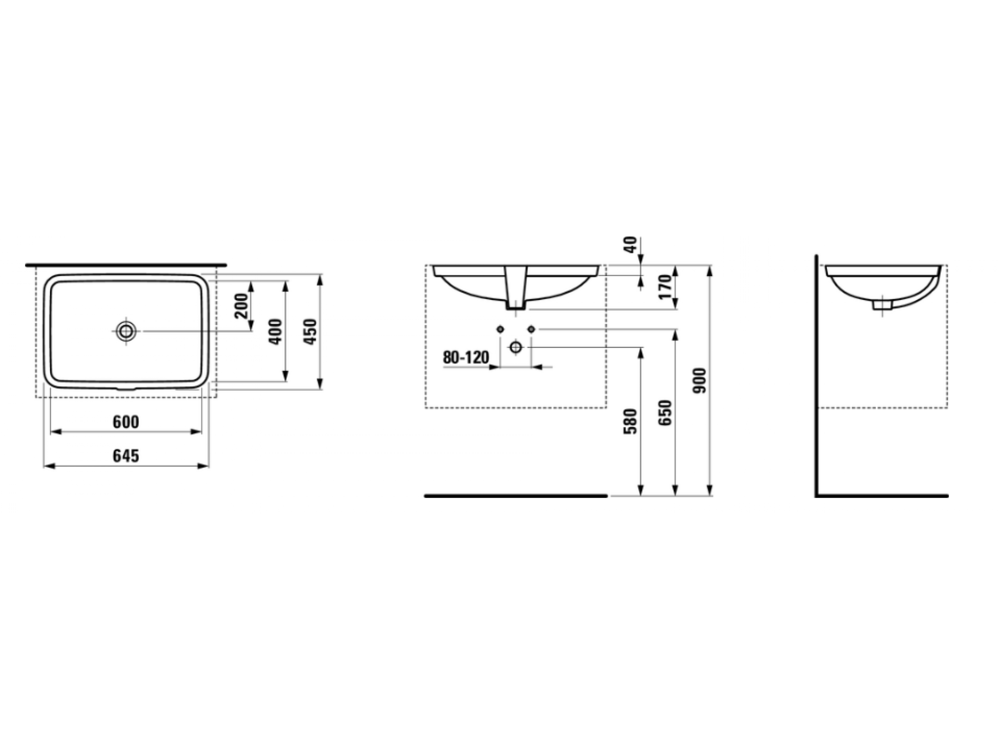Lavoar incorporabile Laufen PRO S H8119650001091 