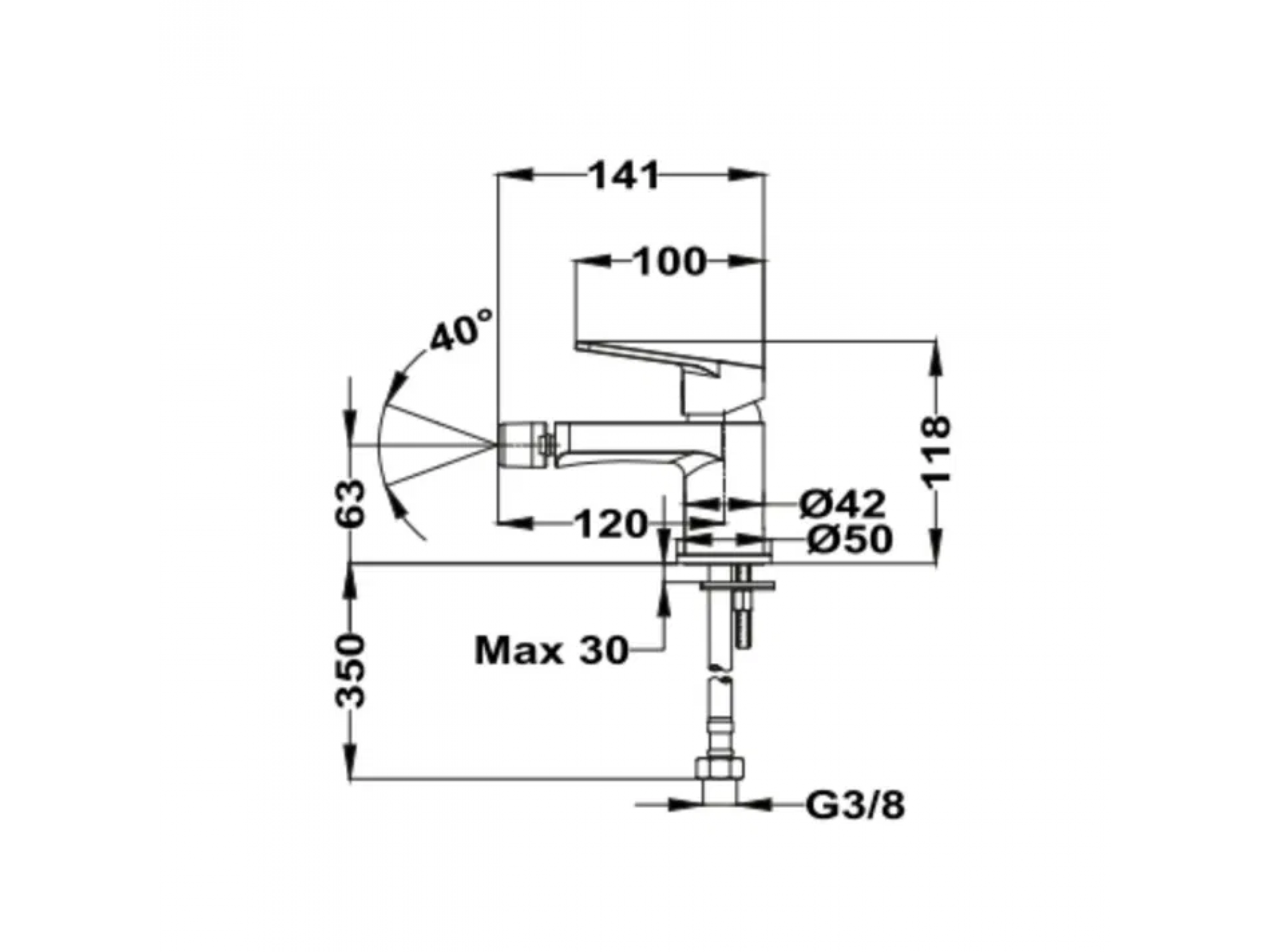 Врезной смеситель на борт ванны с душем Teka Itaca 67152020N2