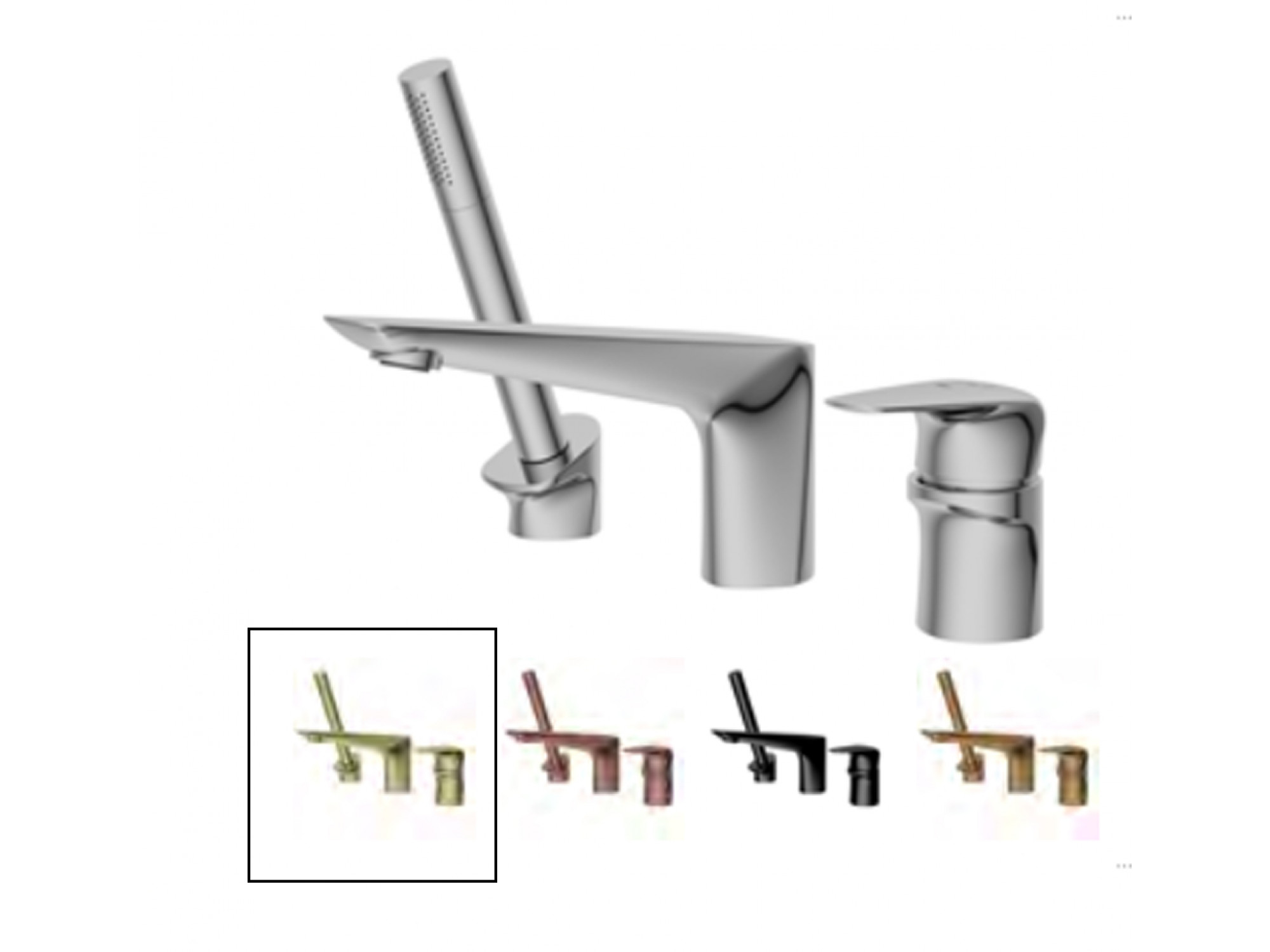 Врезной смеситель на борт ванны с душем Teka Itaca Gold 67152020G2