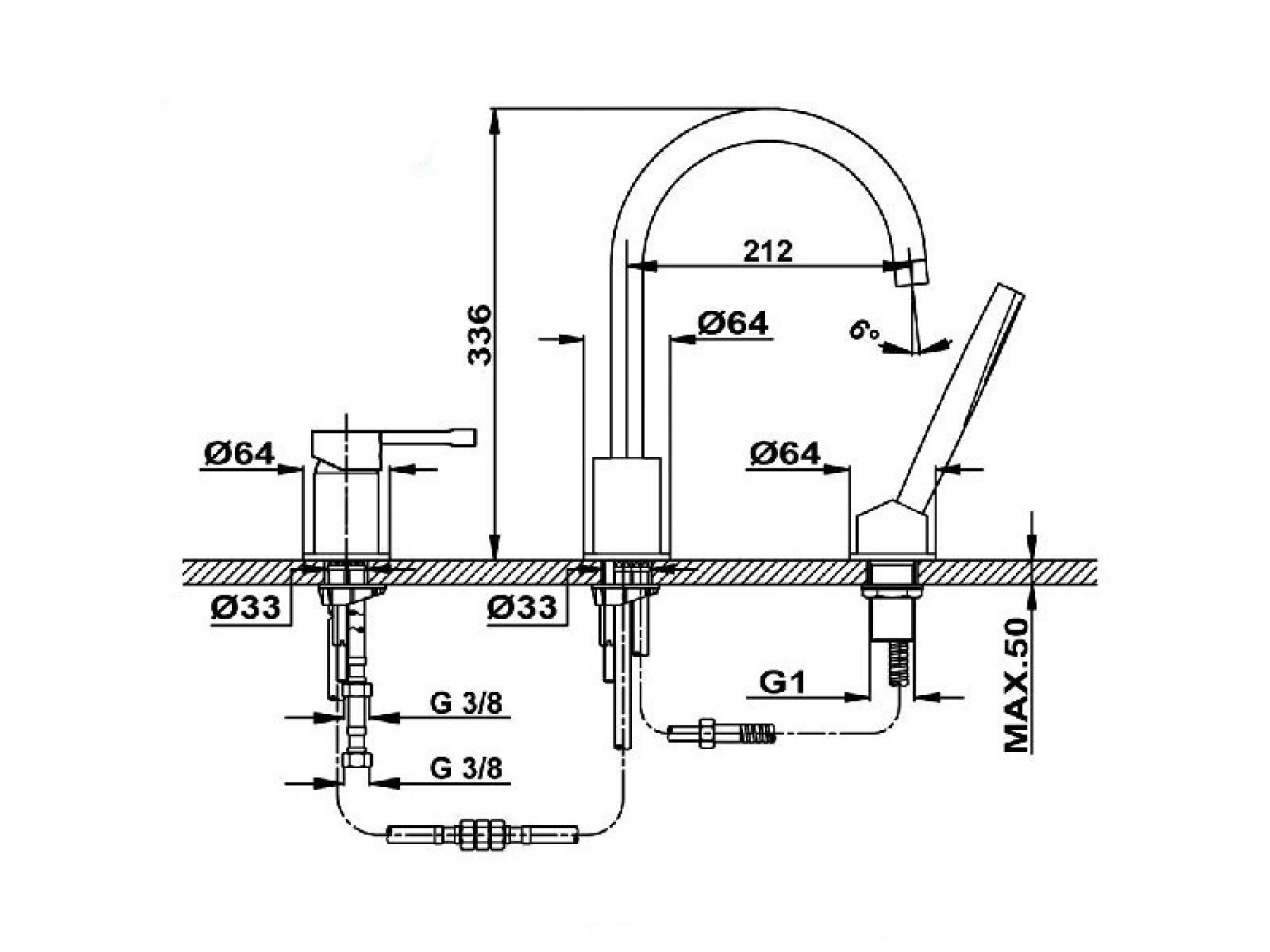 Baterie pentru baie Teka Alaior XL 221520200