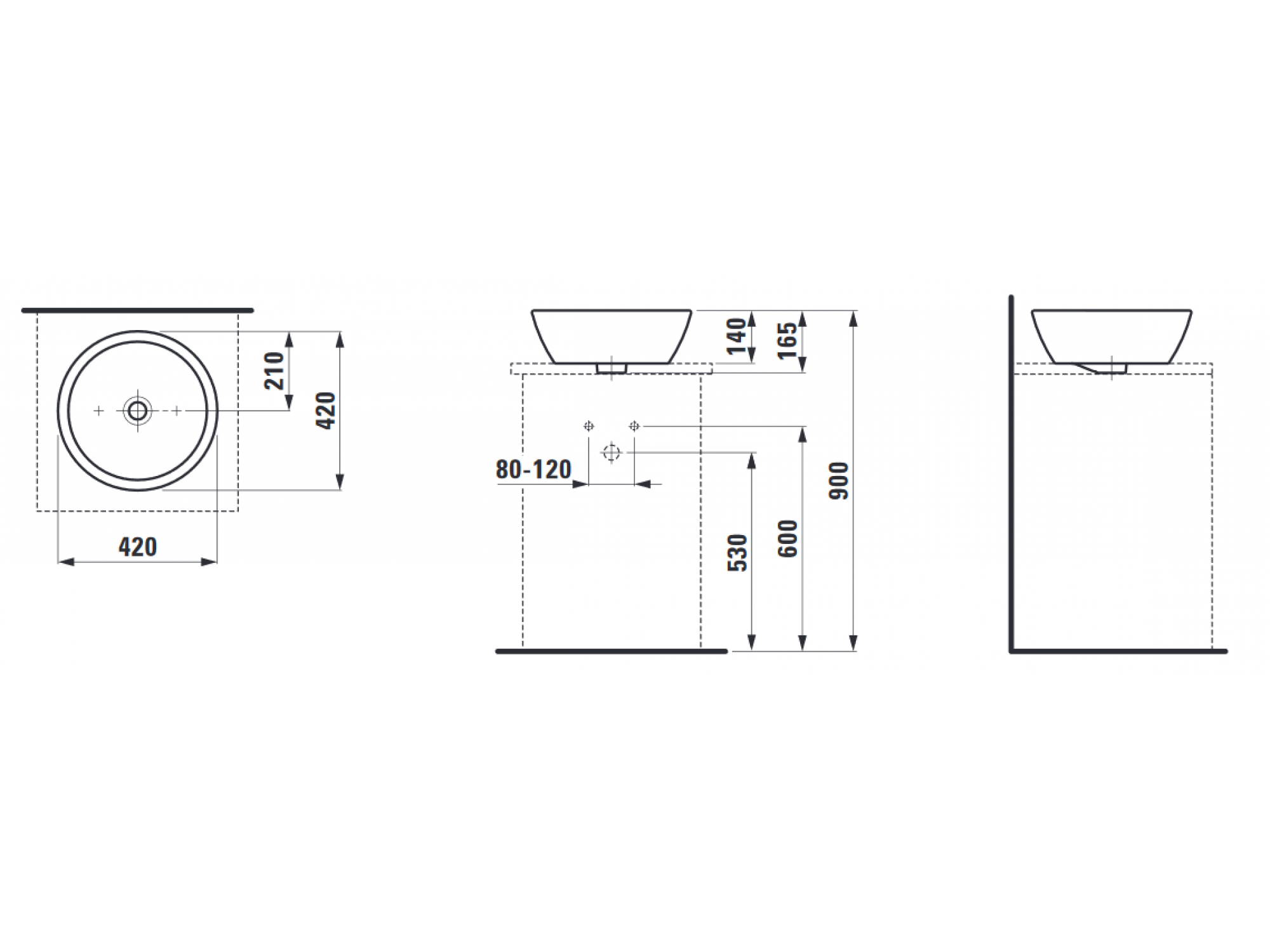 Раковина накладная Laufen Pro H8129620001091 Раковина накладная Laufen Pro H8129620001091