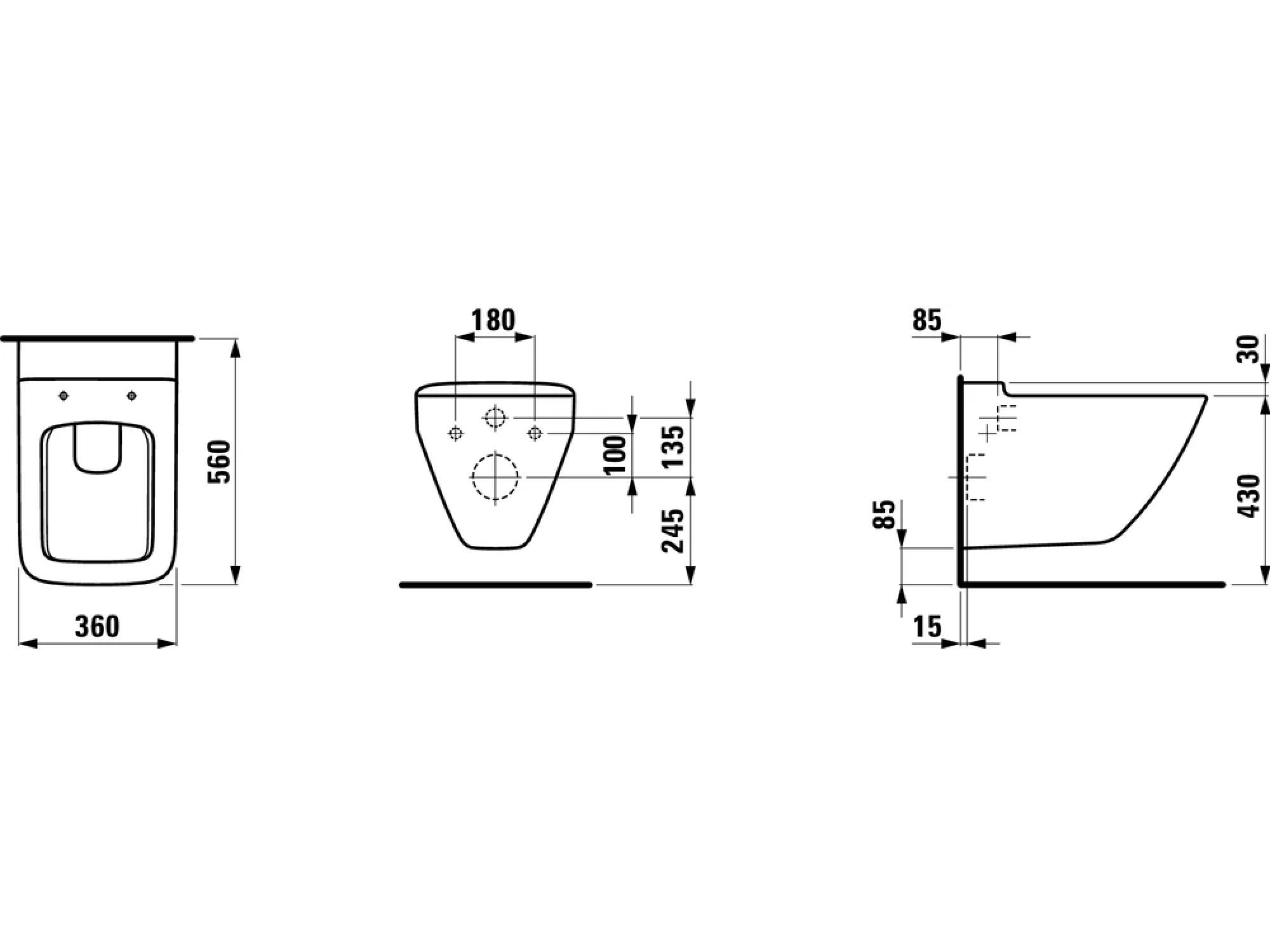 Унитаз подвесной Laufen Wall-Hung Rimless Palace H8207060000001