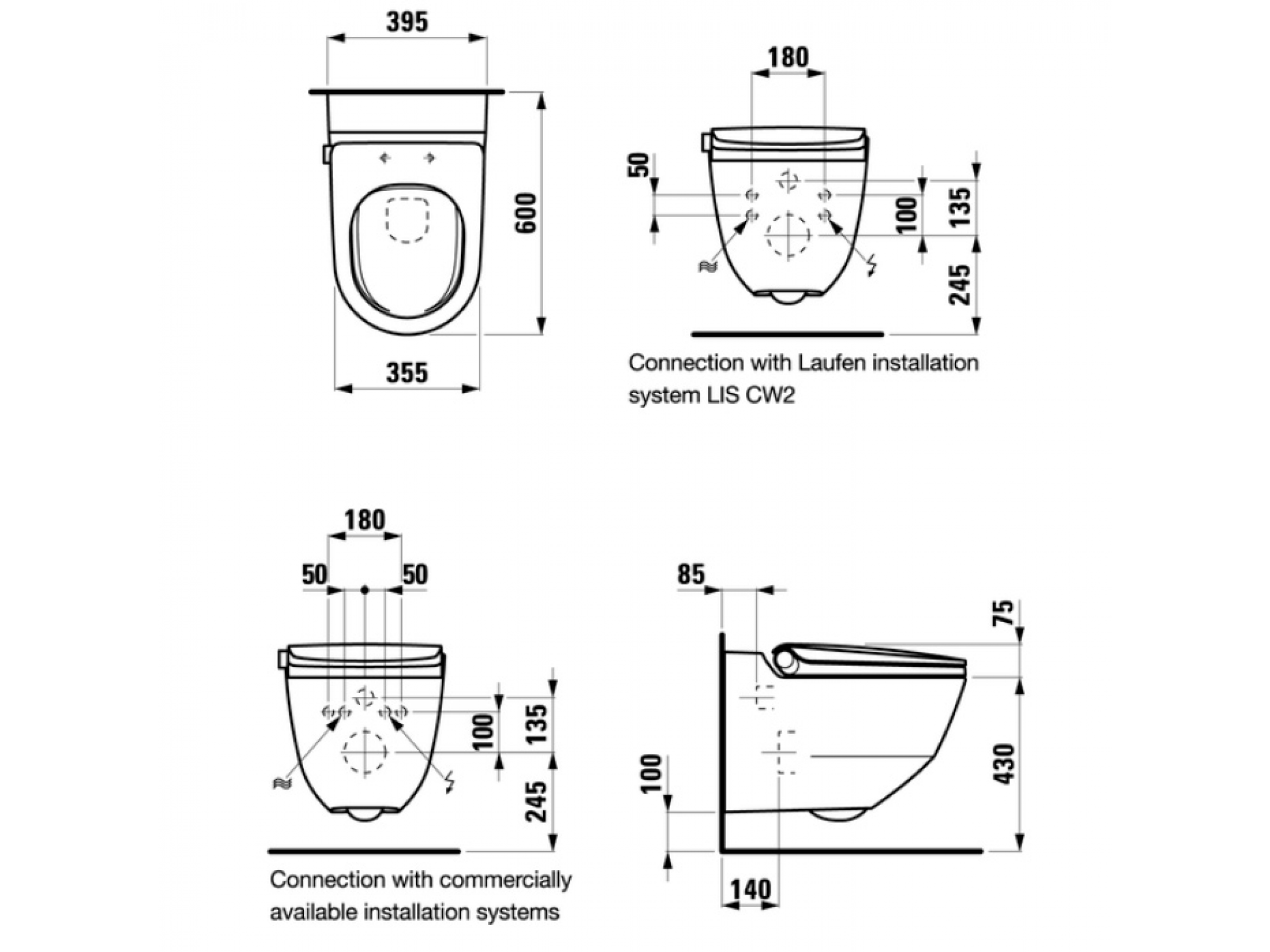 Унитаз-Биде Laufen Rimless CL'NETRIVA 60X36  H82069140000001