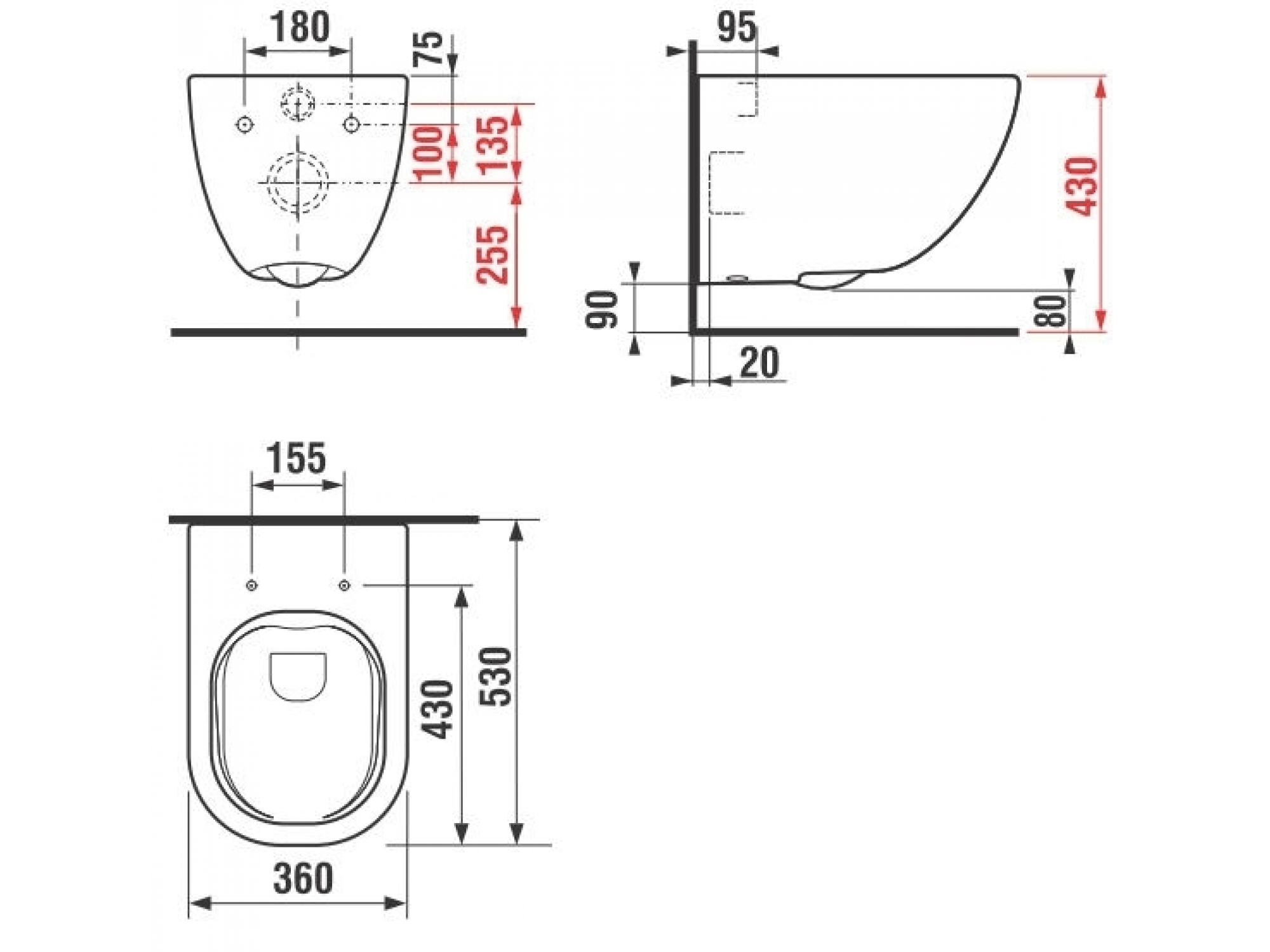 Унитаз подвесной Laufen Wall-Hung Rimless Basal  53X36 белый  H8207140000241